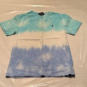 Polo by Ralph Lauren Kids Aqua and White Tie-Dye Tee